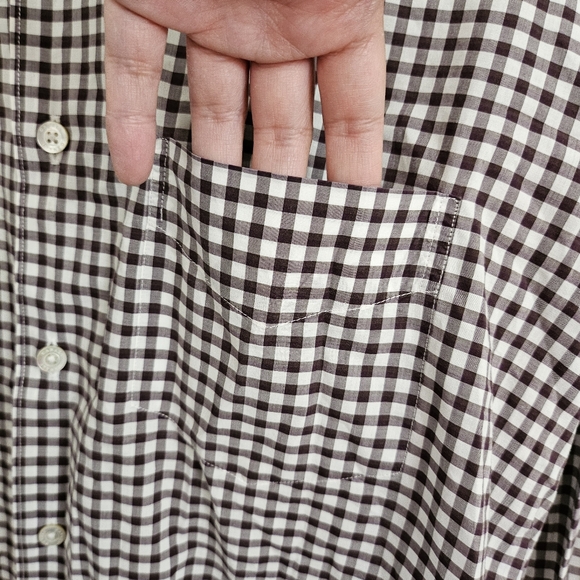 Canali Shirt Mens Medium Purple Gingham Check Cotton Button Up Longsleeve Italy - Picture 6 of 12